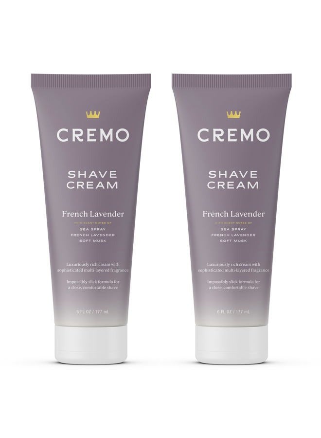 cremo Womens Shaving Cream Sensitive Skin, Moisturizing, French Lavender, Ultra-Slick Shave Cream for Women, Fights Nicks, Cuts and Razor Burn, 6 Fl Oz (Pack of 2) - Image 1