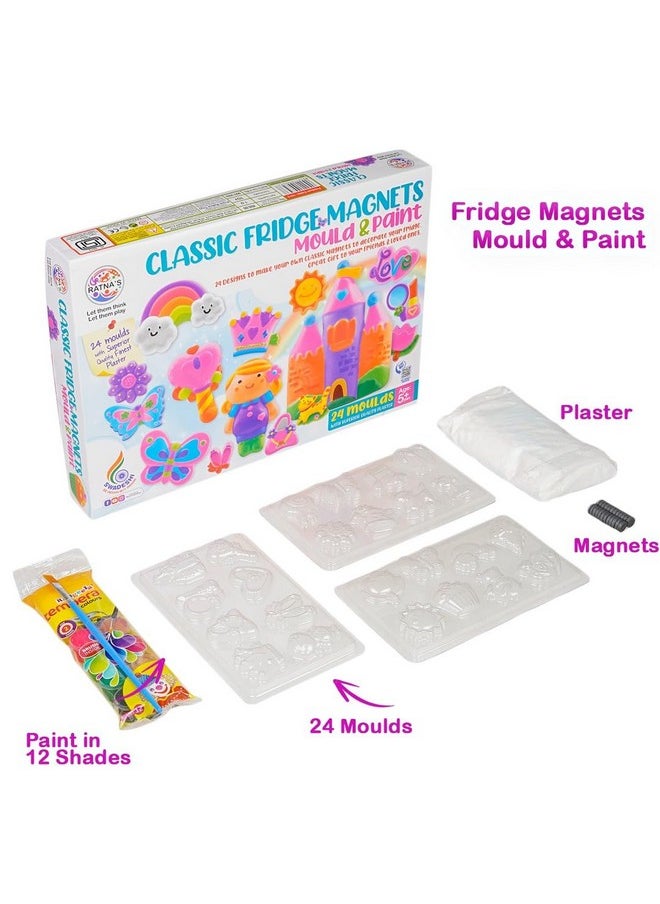 RATNA'S Ratna's Classic Fridge Magnets Mould & Paint Senior DIY Kit - Create 24 Adorable Plaster Fridge Magnets & Badges - Fun Craft Activity for Kids & Adults  - Image 3