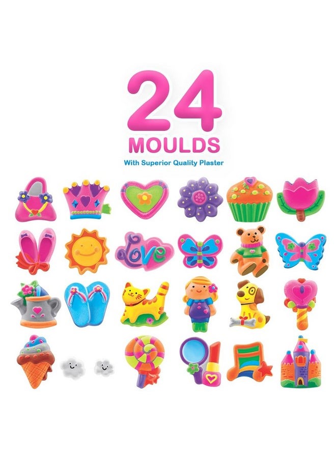 RATNA'S Ratna's Classic Fridge Magnets Mould & Paint Senior DIY Kit - Create 24 Adorable Plaster Fridge Magnets & Badges - Fun Craft Activity for Kids & Adults  - Image 2