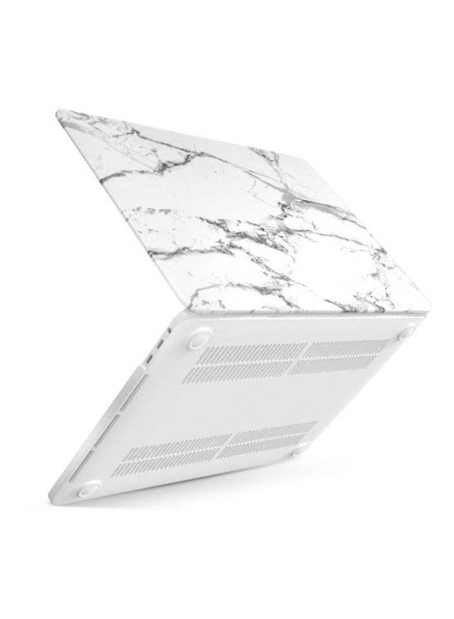 Loquat Hard Shell Case Cover For Apple MacBook Pro 13-Inch White Marble - Image 2