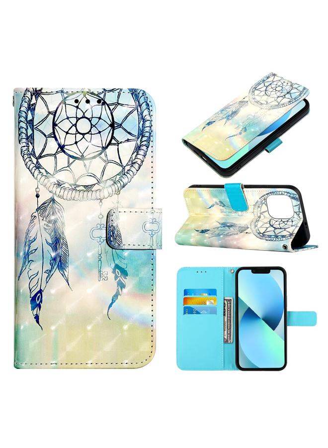 اس-توب جراب هاتف iPhone 14 من الجلد بتصميم ثلاثي الأبعاد مع قلاب أفقي - Image 1