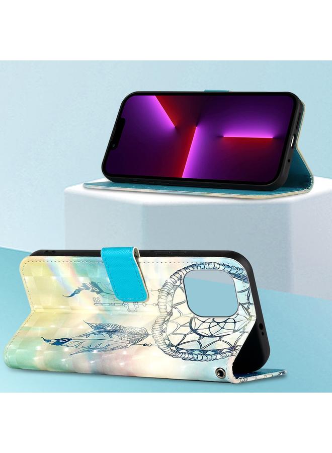 اس-توب جراب هاتف iPhone 14 من الجلد بتصميم ثلاثي الأبعاد مع قلاب أفقي - Image 3