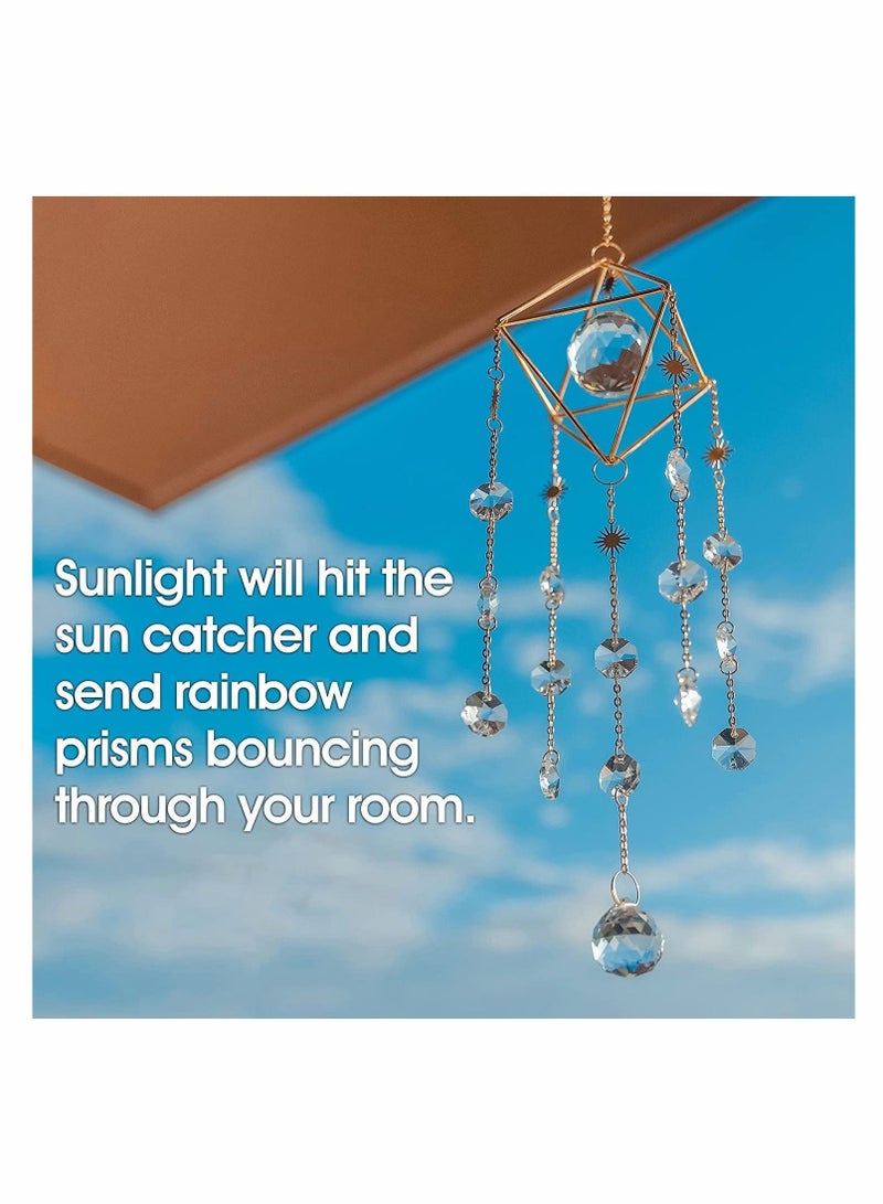 Captaintech Sun Catchers with Crystals, Reflect Sunlight & Cast Rainbow Prisms Everywhere, Hanging Crystal Suncatcher for Window, for Window Ornament Home Garden Decor, Ornament for Garden Car Wedding - Image 2