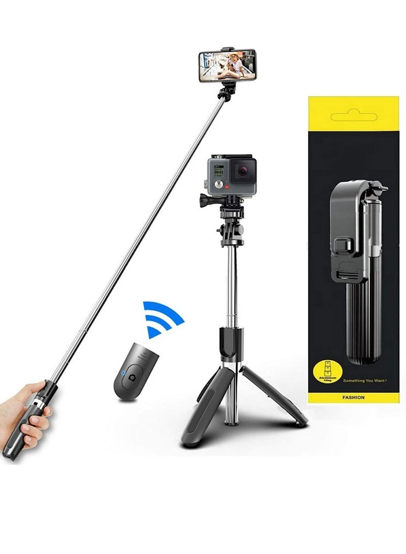 Selfie Stick For Phone Size 4.5-6.2Inch Extendable Selfie Stick Tripod with Bluetooth Wireless Remote Phone Holder for iPhone 12 /iPhone 11/pro, Samsung Galaxy S10/S9 Plus/S8/Note8 - Image 1