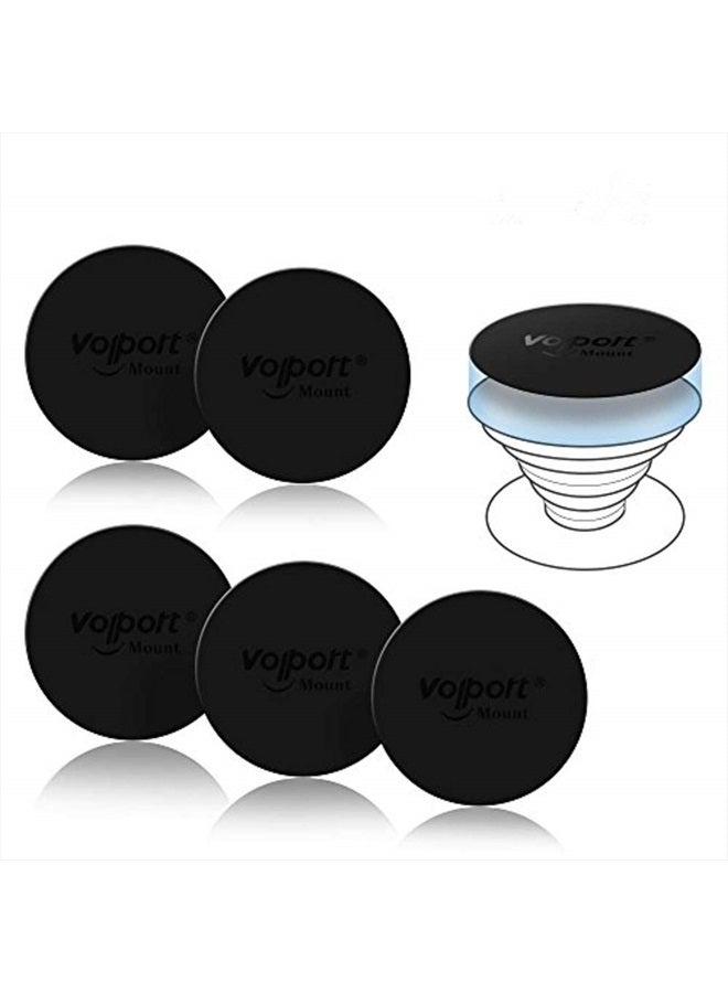 VOLPORT Mount Metal Plates Replacement 6pcs for Magnetic Phone Magnet Car Mount, Phone 3M Strong MagicPlate Metal Disc Sticker Adhesive Round for Magnet Cell Phone Holder Grip(Pops Stand Not Included) - Image 1