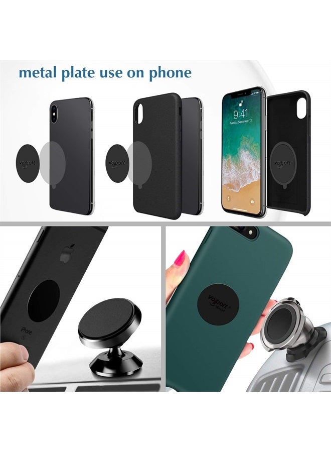 VOLPORT Mount Metal Plates Replacement 6pcs for Magnetic Phone Magnet Car Mount, Phone 3M Strong MagicPlate Metal Disc Sticker Adhesive Round for Magnet Cell Phone Holder Grip(Pops Stand Not Included) - Image 4