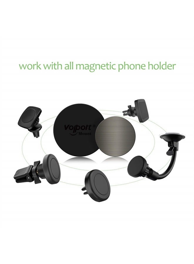 VOLPORT Mount Metal Plates Replacement 6pcs for Magnetic Phone Magnet Car Mount, Phone 3M Strong MagicPlate Metal Disc Sticker Adhesive Round for Magnet Cell Phone Holder Grip(Pops Stand Not Included) - Image 5