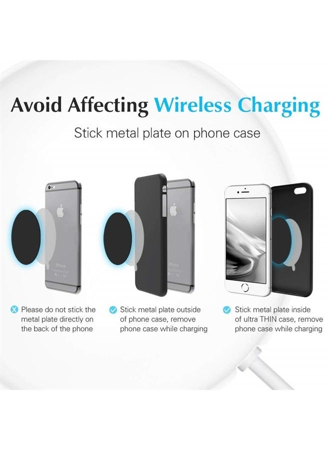 VOLPORT Mount Metal Plates Replacement 6pcs for Magnetic Phone Magnet Car Mount, Phone 3M Strong MagicPlate Metal Disc Sticker Adhesive Round for Magnet Cell Phone Holder Grip(Pops Stand Not Included) - Image 3
