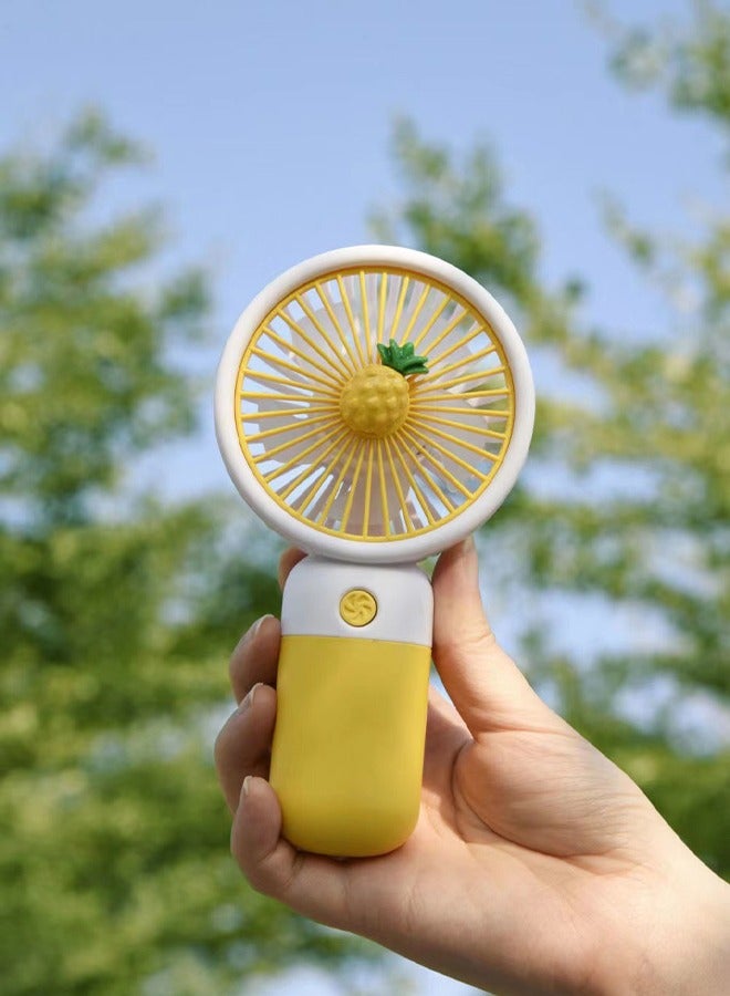 Ocean Mini Handheld Desktop Fan, Portable Personal Fans, USB Rechargeable Handheld Fan, Cute Small Electric Fan for Girls/Women/Kids Outdoor Travel, for Office, Yellow - Image 1