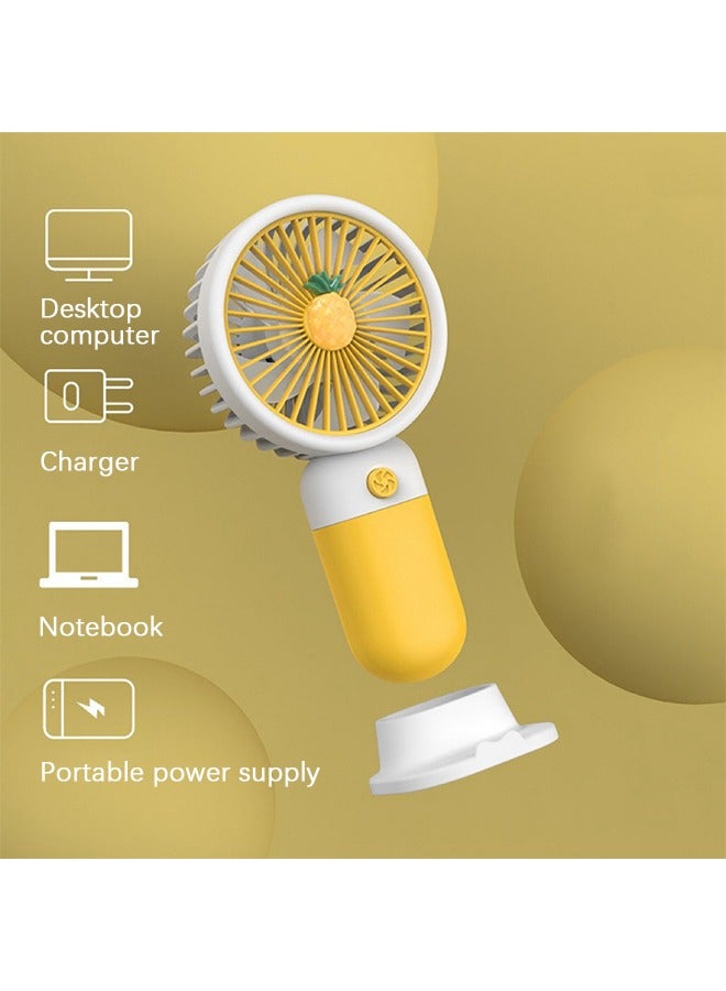 Ocean Mini Handheld Desktop Fan, Portable Personal Fans, USB Rechargeable Handheld Fan, Cute Small Electric Fan for Girls/Women/Kids Outdoor Travel, for Office, Yellow - Image 5
