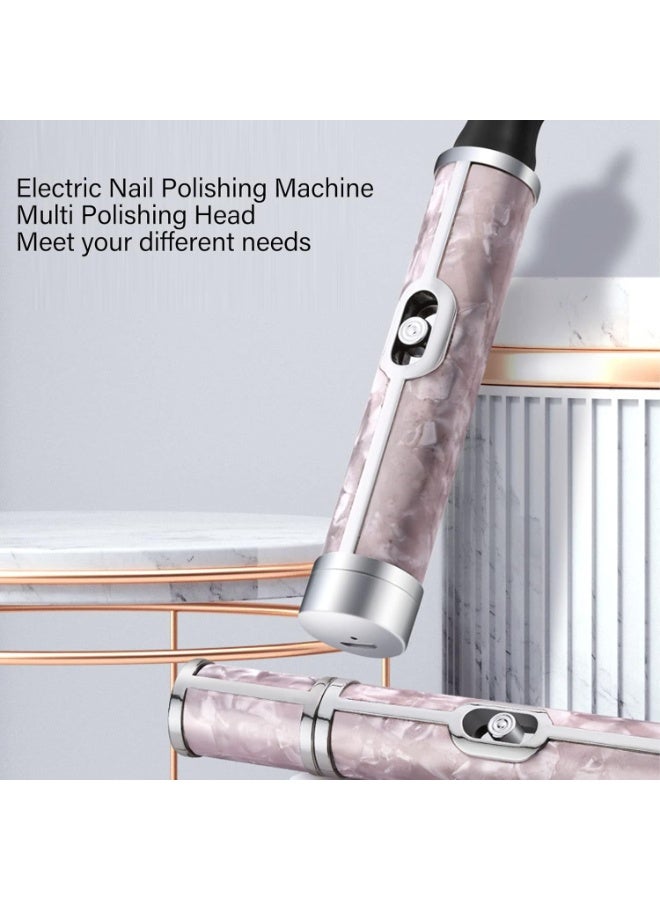 جهاز تبريد و تلميع  الاظافر بالشحن مع ادوات  مانيكير وباديكير، شحن USB 20000 دورة في الدقيقة، 4 سرعات قابلة للتعديل، مجموعة مبرد أظافر عالية السرعة، وردي - Image 4