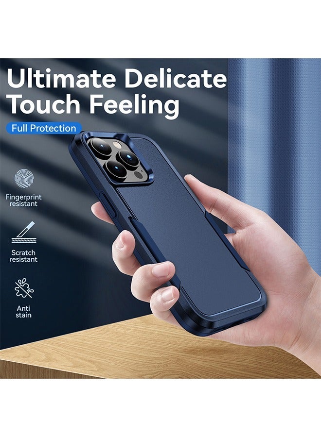 حافظة مغناطيسية شديدة التحمل لهاتف iPhone14 pro max، غطاء بتصميم مقاوم للغبار متوافق مع MagSafe، غطاء واقٍ مضاد للخدش باللون الأصفر (أزرق داكن) - Image 3