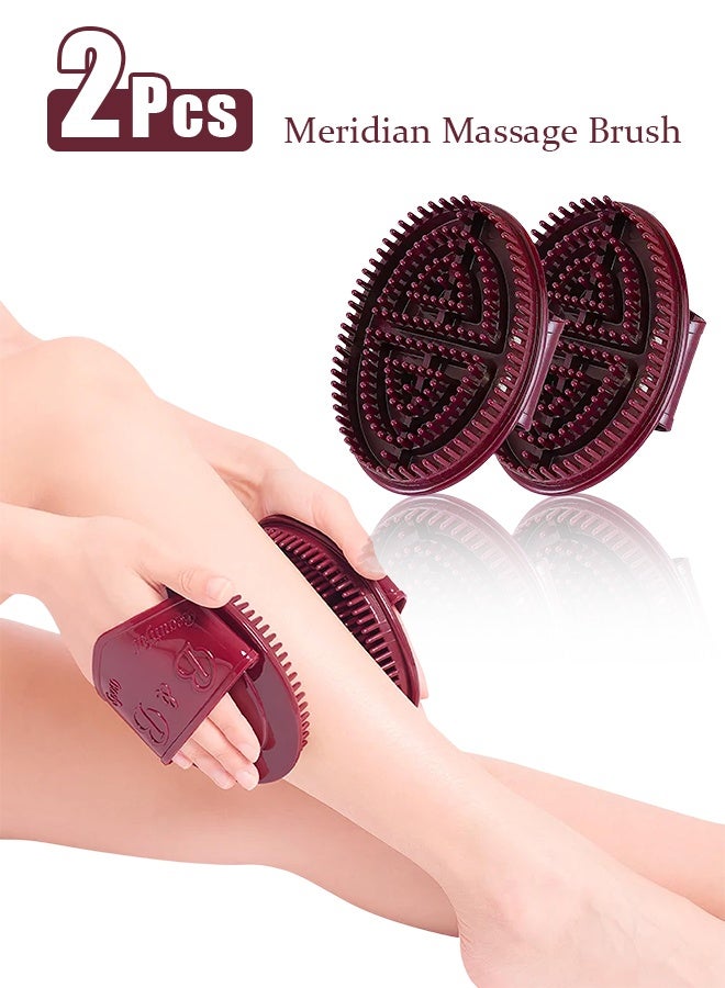 "2Pcs Meridian Massage Brush, Upgrade Pro Meridian Brush for Belly, Beauty Salon Professional Custom Meridian Brush, Full Body SPA Massager Relaxation, Acupressure Meridian, Scalp Massage " - Image 1