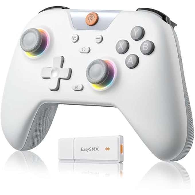 EasySMX 2.4G WIRELESS BLUETOOTH CONTROLLER FOR PC/STEAM/SWITCH WITH HALL TRIGGERS, HALL JOYSTICKS AND RGB LIGHT- UPGRADED PC CONTROLLER COMPATIBLE WITH BLACK MYTH: WUKONG, MULTI-PLATFORM SUPPORT - Image 1