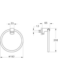 Vitra Base 700 A4407236 Ring Towel Holder, Matt Black  - Image 2