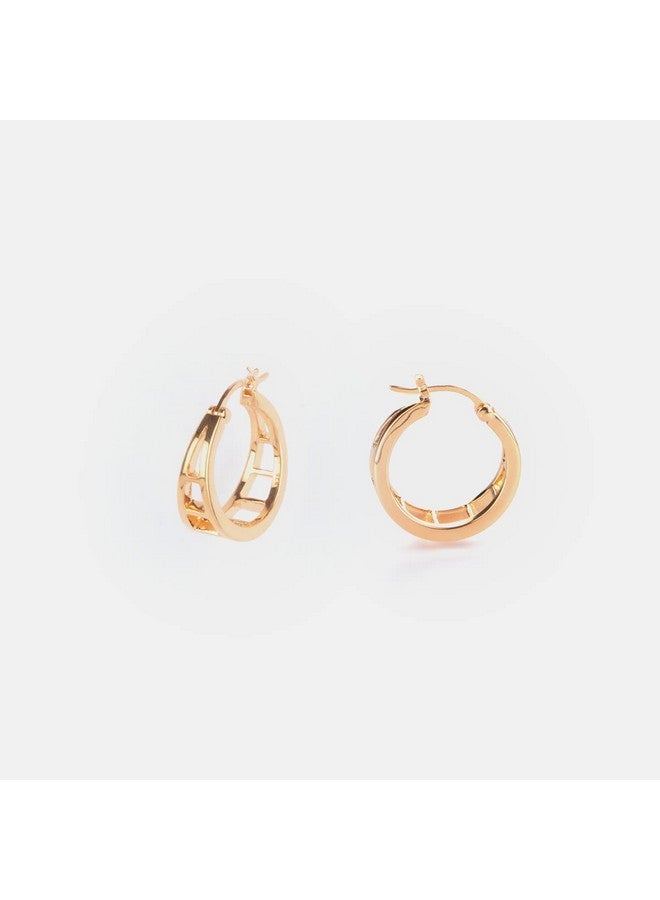 Shaya by CaratLane 16mm Back to Basics Hoop Earrings in Gold Plated 925 Silver - Image 4