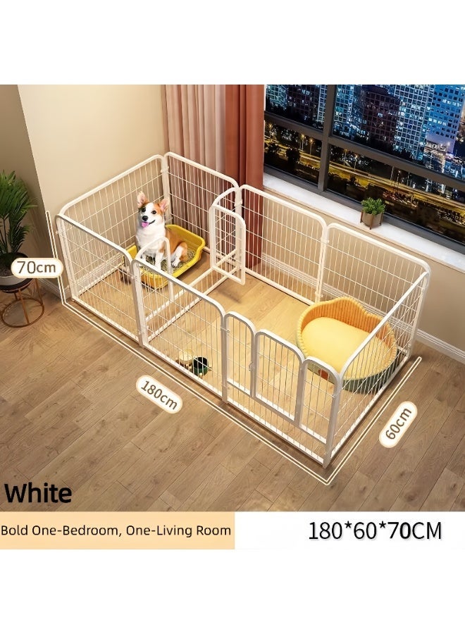 MissTiara قلم لعب للكلاب الصغيرة والمتوسطة للاستخدام الداخلي، سياج حيوانات أليفة بإطار معزز وتصميم آمن، مع أكواب شفط، قلم تمرين للجراء مقاوم للمضغ مع منطقة منفصلة للراحة واللعب بحجم: 180*60*70 سم - Image 2