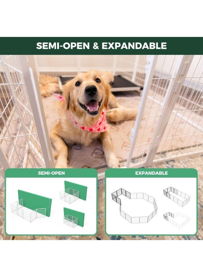 MissTiara قلم لعب للكلاب الصغيرة والمتوسطة للاستخدام الداخلي، سياج حيوانات أليفة بإطار معزز وتصميم آمن، مع أكواب شفط، قلم تمرين للجراء مقاوم للمضغ مع منطقة منفصلة للراحة واللعب بحجم: 180*60*70 سم - Image 4