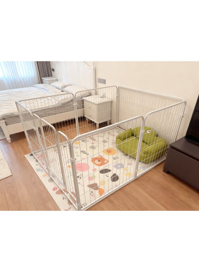 MissTiara قلم لعب للكلاب الصغيرة والمتوسطة للاستخدام الداخلي، سياج حيوانات أليفة بإطار معزز وتصميم آمن، مع أكواب شفط، قلم تمرين للجراء مقاوم للمضغ مع منطقة منفصلة للراحة واللعب بحجم: 180*60*70 سم - Image 3