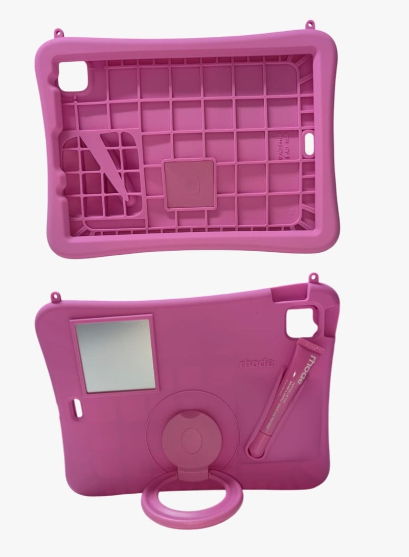 rhode حافظة أقراص سيليكون لامع للأطفال، حافظة مضادة للصدمات لجهاز آيباد برو 11 بوصة، حافظة كرتونية ثلاثية الأبعاد سيليكون (2022/2021، الجيل الرابع/الثالث)، حافظة آيباد برو 11 بوصة، حافظة آيباد برو 11 بوصة، حافظة آيباد إير 5 2022 / آيباد إير 4 2020 10.9 بوصة، لطيفة، وظيفة حامل، حافظة سيليكون، غطاء، امتصاص للصدمات - Image 3