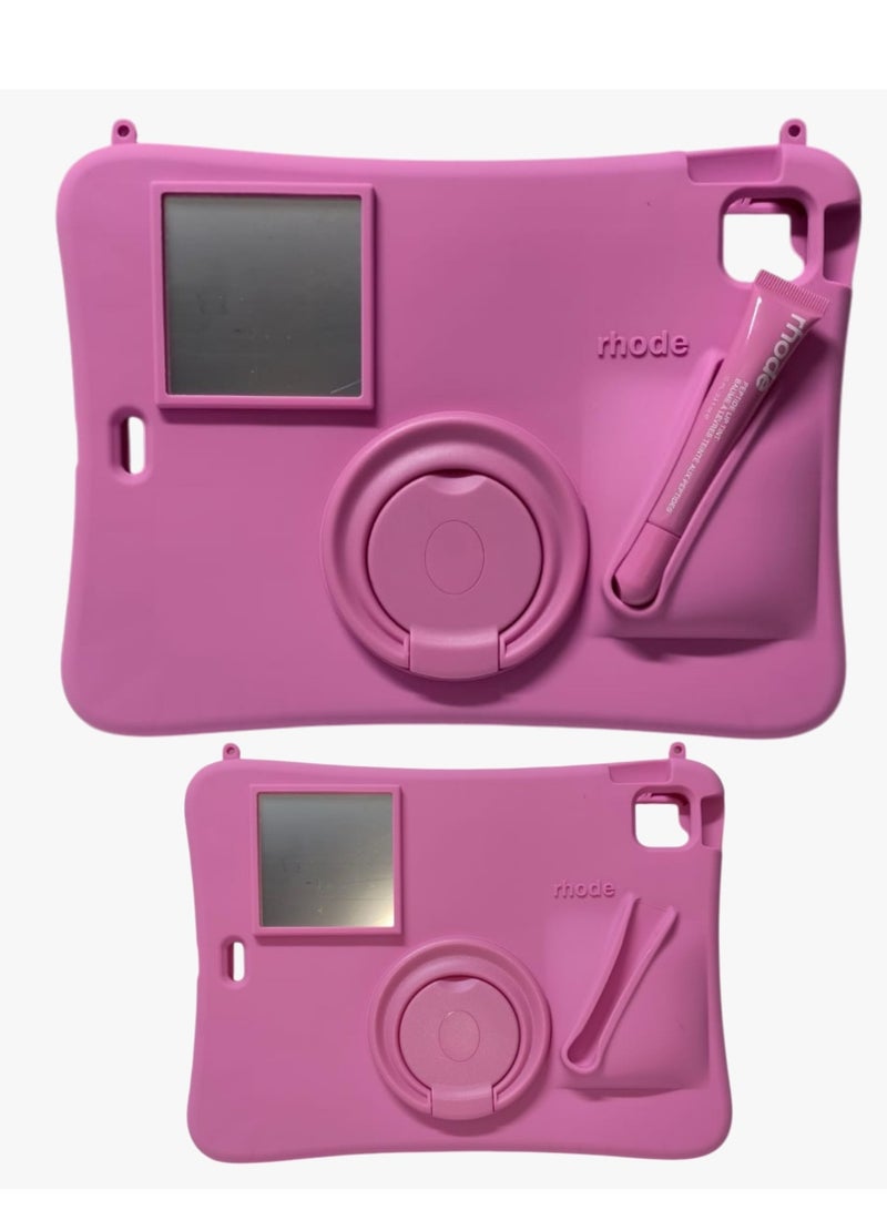 rhode حافظة أقراص سيليكون لامع للأطفال، حافظة مضادة للصدمات لجهاز آيباد برو 11 بوصة، حافظة كرتونية ثلاثية الأبعاد سيليكون (2022/2021، الجيل الرابع/الثالث)، حافظة آيباد برو 11 بوصة، حافظة آيباد برو 11 بوصة، حافظة آيباد إير 5 2022 / آيباد إير 4 2020 10.9 بوصة، لطيفة، وظيفة حامل، حافظة سيليكون، غطاء، امتصاص للصدمات - Image 4