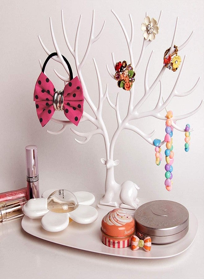 KIDINGTON Plastic Deer Accessories Creative Sika Deer Tree Tray Display Stand Holder Organizer, Jewelry Rack, Key Holder (Black) - Image 5