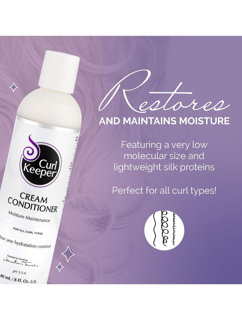 Curl Keeper Curl Keeper Cream Conditioner for Curly Hair, 8 Fl Oz - Lightweight Daily Hair Conditioner for All Curl Types - Moisturizing & Deep Conditioning Helps Detangle, Maintain Shine & Locks-In Color  - Image 2