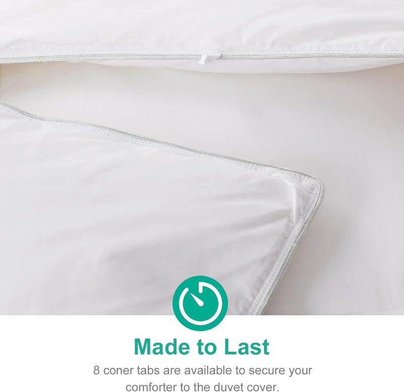 APSMILE All Season Down Feather Fibers Comforter King Size - Ultra-Soft High Fill-Power Hotel Collection Duvet Insert, Fluffy Medium Warm Quilt Comforter with Corner Tabs(106x90, White) - Image 4