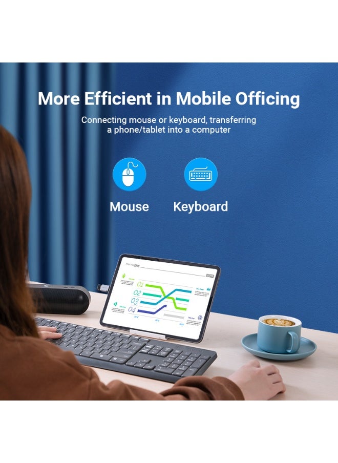 فينشن محول OTG من USB-C ذكر إلى USB 3.0 أنثى من VENTION، نوع سبيكة الألومنيوم الرمادي، رقم الموديل CDQH0  - Image 4