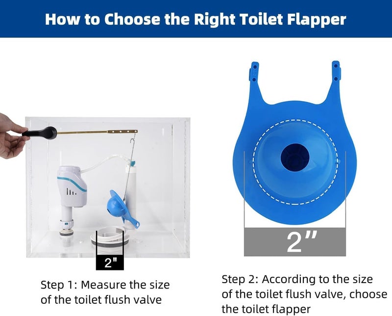 Hidnvefen Toilet Flapper Replacement Kit, 2 Inch Toilet Tank Flapper Fit for Kohler American Standard Fluidmaster Toto Gerber, Silicone Stopper Flapper Repair Parts with Toilet Flush Chain, 1Pcs - Image 5