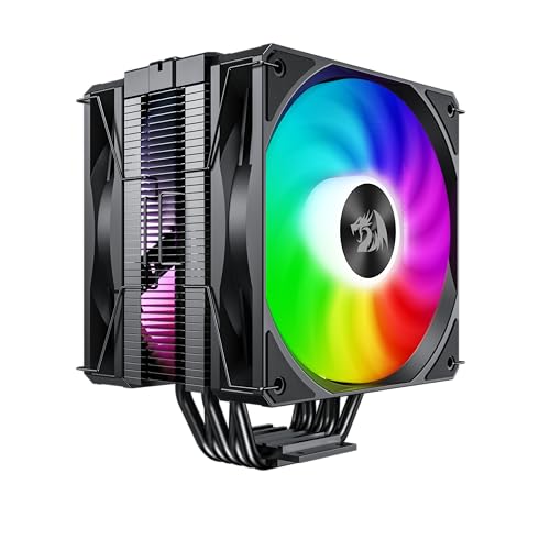 Redragon CC2177 Agent Air CPU Cooler Mighty 260w TDP AllBlack 5 Copper Heat Pipes DualTower CPU Cooler with ARGB Dual Fans Support Platform LGA 17001200115X1366AMD AM5AM4 - Image 1