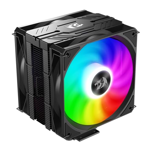 Redragon CC2177 Agent Air CPU Cooler Mighty 260w TDP AllBlack 5 Copper Heat Pipes DualTower CPU Cooler with ARGB Dual Fans Support Platform LGA 17001200115X1366AMD AM5AM4 - Image 3