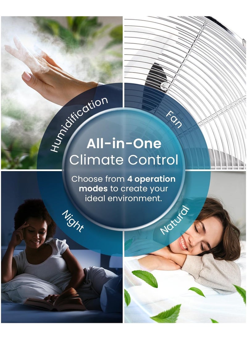 Pro Breeze - Pro Breeze 5L 4in1 Evaporative Air Cooler & Portable Tower Fan, 3 Fan Speeds, Remote Control, Automatic Oscillation, 7-Hour Digital Timer & Sleep, Natural and Humidification Mode for Home and Office - Image 1