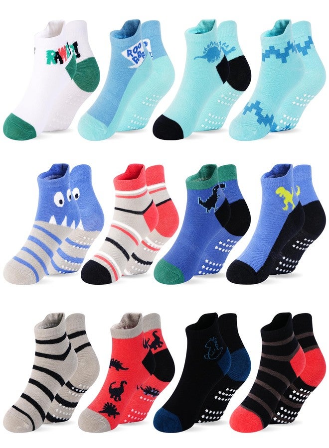 HYCLES Toddler Grip Socks, Boys Girls Non-Slip Cartoon Ankle Socks for Kids 3-5T - Image 1