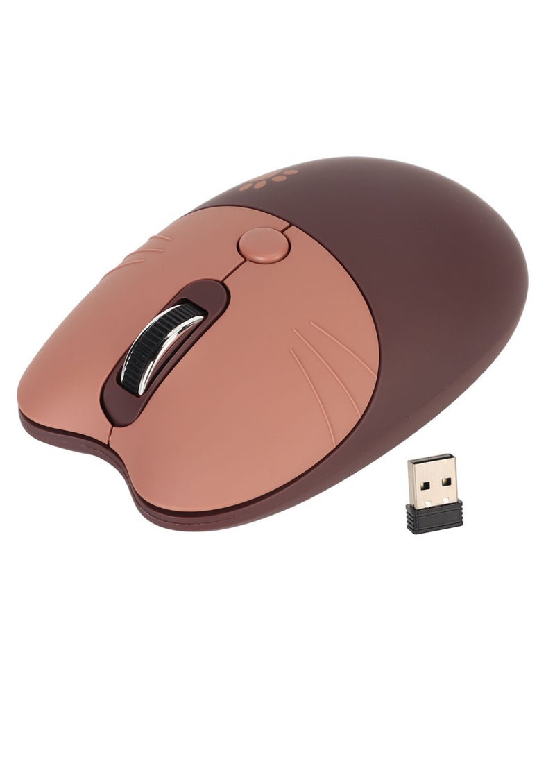 AROAQ Cat Wireless Mouse, Lightweight And Portable Soundless Mouse, 3 Levels DPI Ergonomic Design Computer Mouse, Durable Comfortable Gaming Mouse For Laptop Computer, (1pc, Brown)  - Image 1