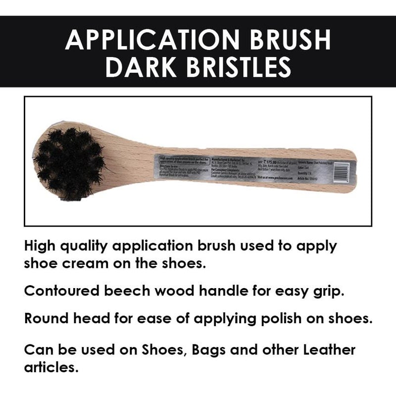 PRO Application Brush for Shoe Cleaning | Beech Wood Handle & Dark Colored Bristles for Shoe Cream Application | - Image 2