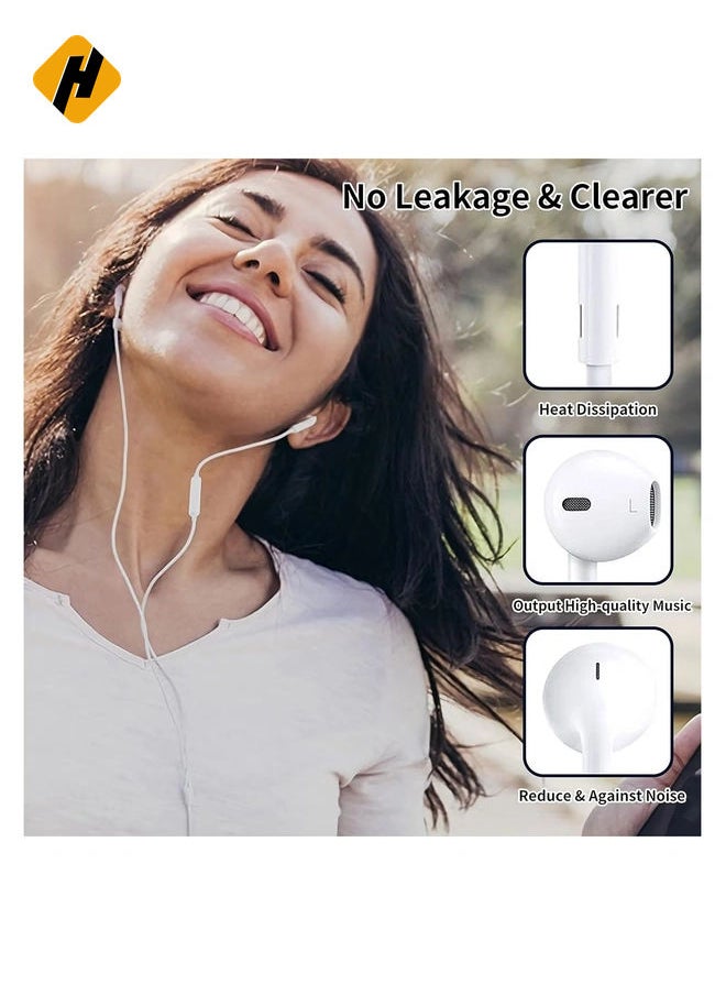 HuHa - Click4Cart Wired Earphones for iPhone 7/8 Plus/ X/XR/XS Max/11/12 Pro Max (White) - Image 1