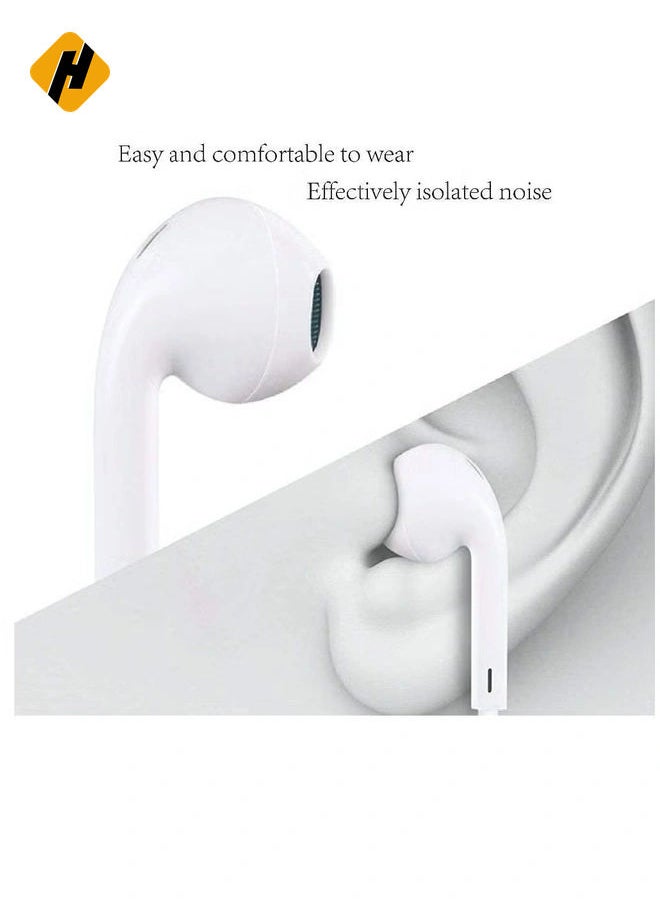 HuHa - Click4Cart Wired Earphones for iPhone 7/8 Plus/ X/XR/XS Max/11/12 Pro Max (White) - Image 1