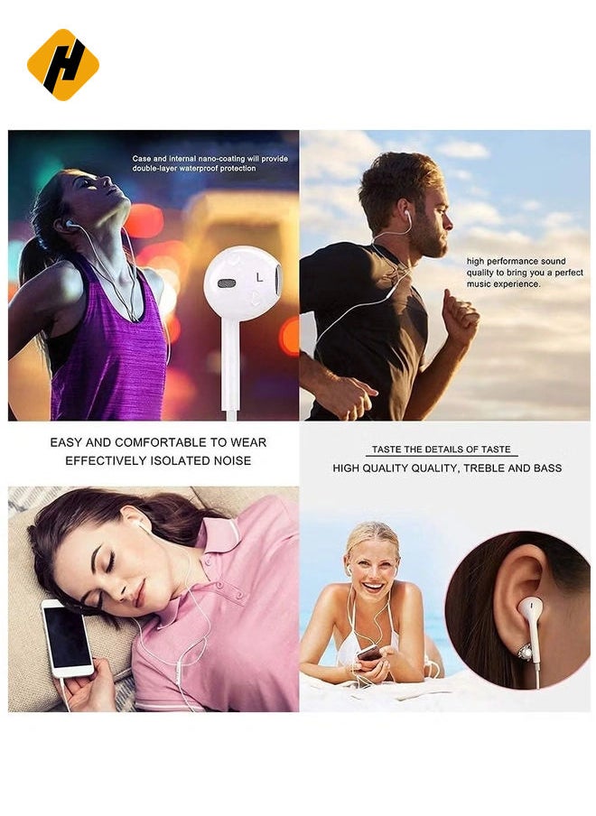 HuHa - Click4Cart Wired Earphones for iPhone 7/8 Plus/ X/XR/XS Max/11/12 Pro Max (White) - Image 1