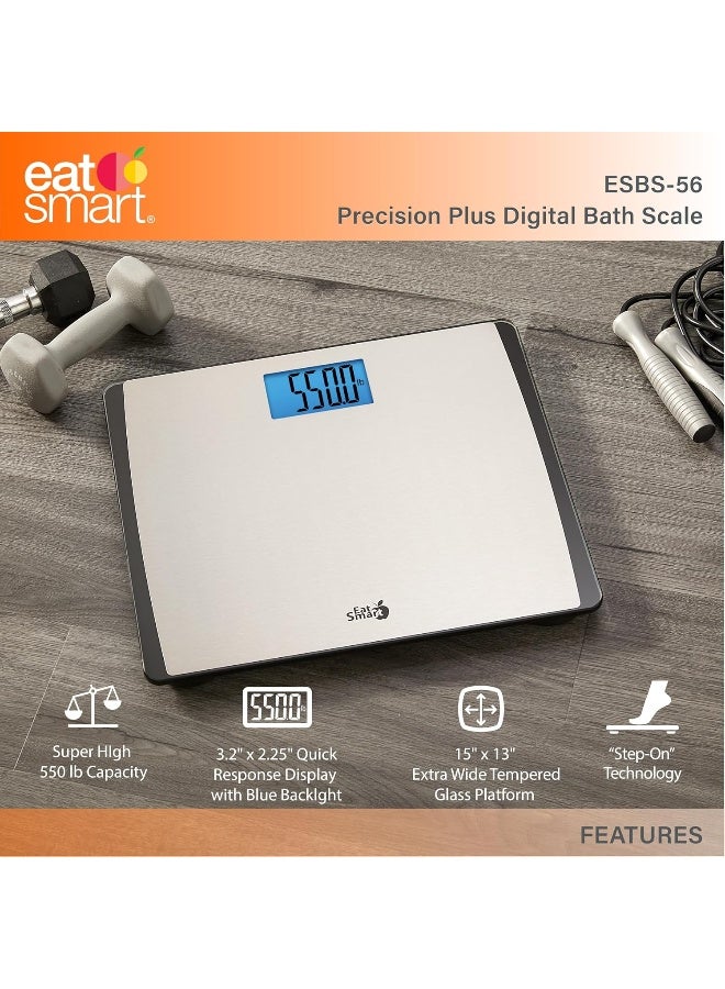 Eatsmart Precision 550 Pound Extra-High Capacity Digital Bathroom Scale With Extra-Wide Platform - Image 3
