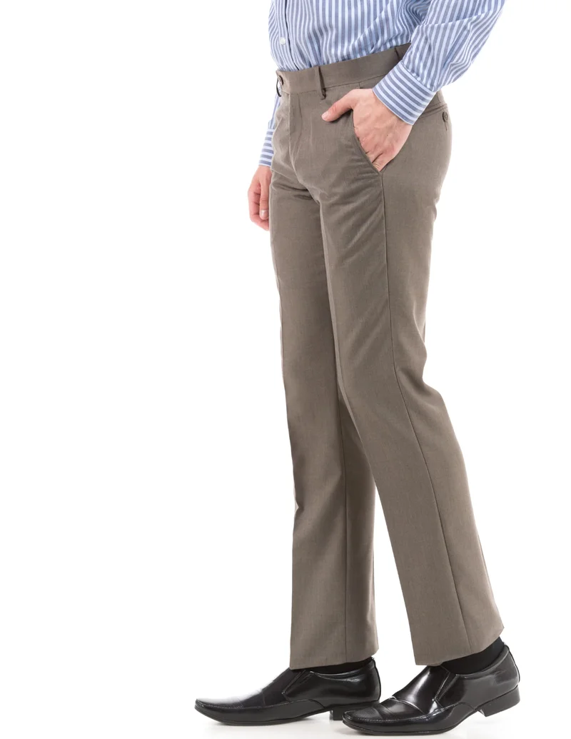 Arrow Grey Flat Front Slim Fit Trousers for Men | Best Price UAE