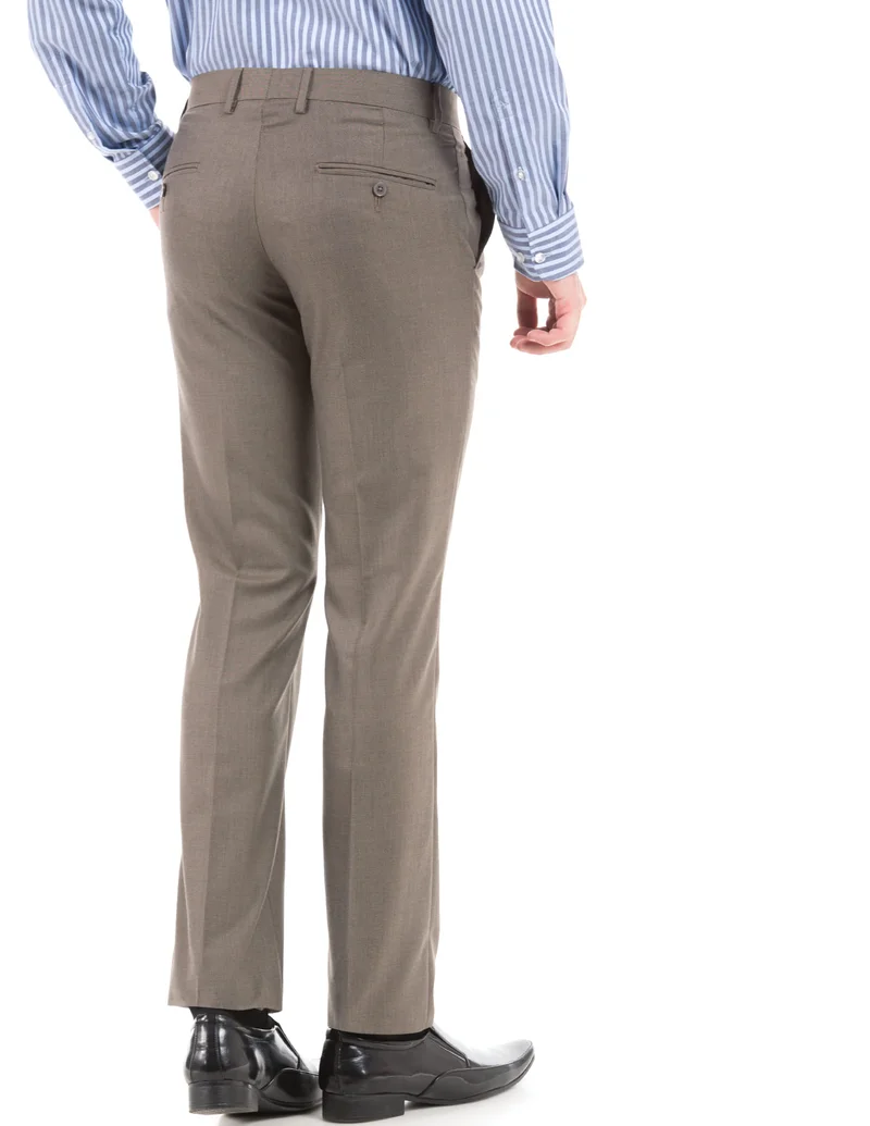 Arrow Grey Flat Front Slim Fit Trousers for Men | Best Price UAE