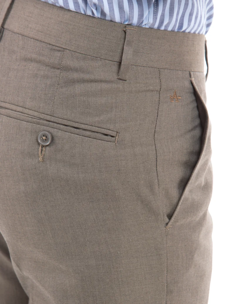 Arrow Grey Flat Front Slim Fit Trousers for Men | Best Price UAE