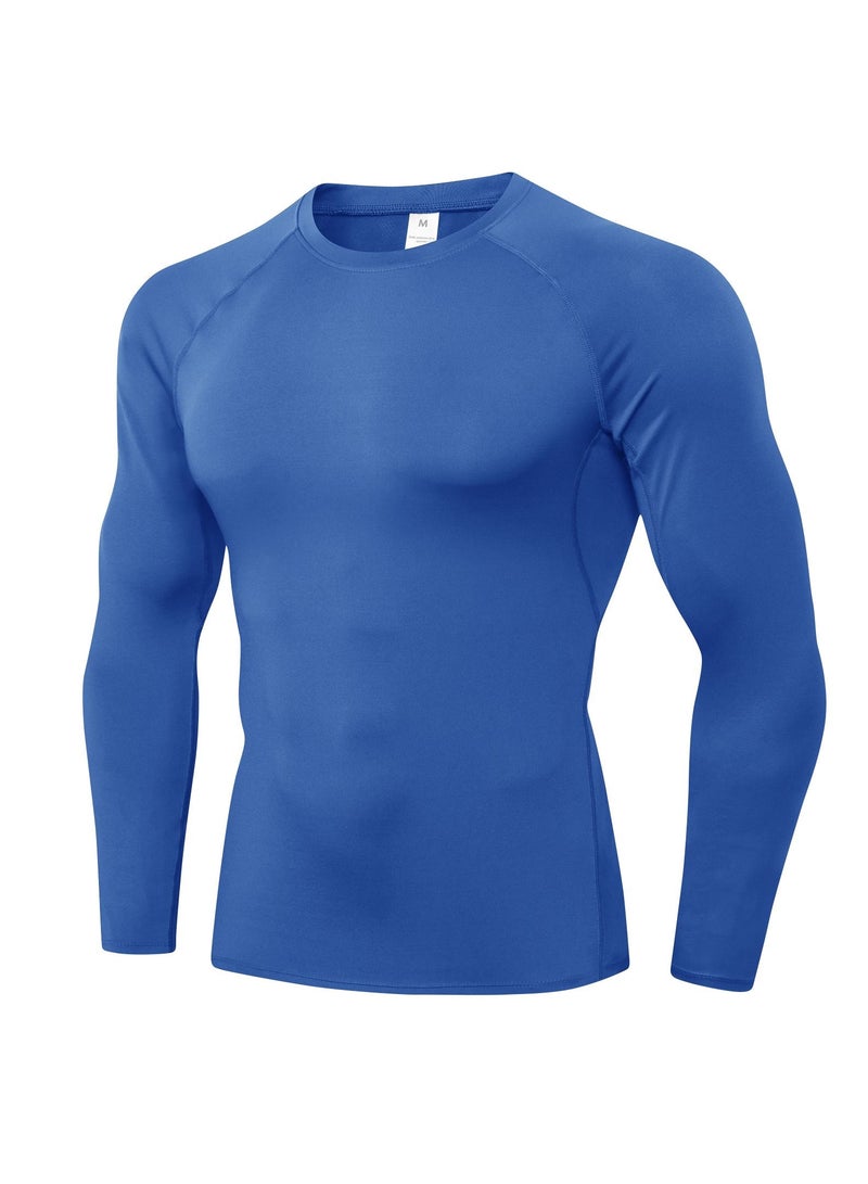 نيبمينينت Men Quick Dry Breathable Long Sleeve Shirt Blue - Image 1