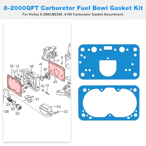 RO6G 4150 Carburetor Gasket Kit for Holley Carburetors 8-2000QFT 8-2000 M2300 Fits Holley Carburetor Fuel Bowl Gasket Kit - Image 3