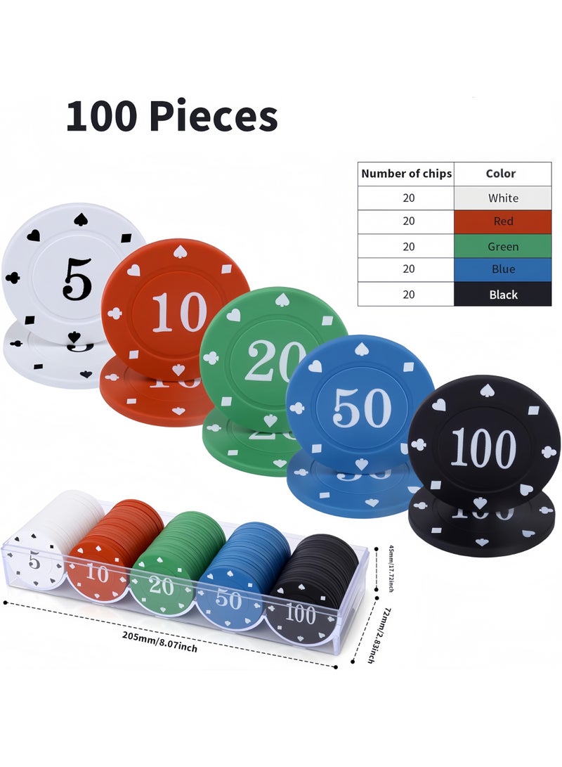 جولة رقاقة لعبة تعليمية مع صندوق تخزين ، 100 قطعة / مجموعة من 5 لون جولة رقاقة ، وتستخدم في تعليم الحرف اليدوية الديكور العد الرقمي ، وتستخدم في الرياضيات العد البلاستيك رقاقة - Image 2