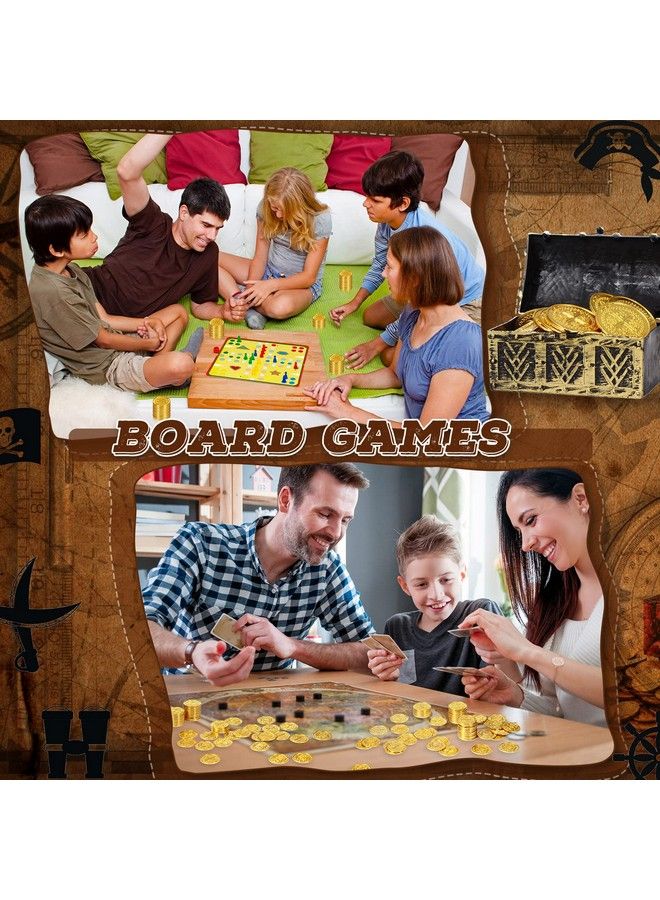 Hanaive 100 Pcs Metal Pirate Coins Pirate Gold Coins Treasure Chest Spanish Doubloon Fake Coins Tokens For Kids Board Games Pirate Party Cosplay (Gold Round) - Image 5