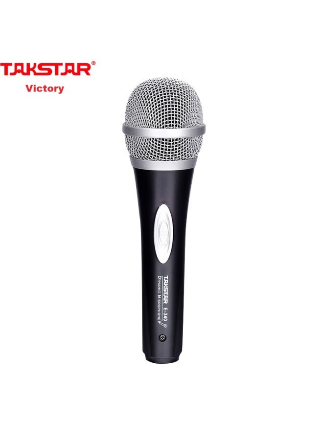Takstar E-340 Dynamic Microphone, Home Ktv Singing Wired Microphone, Dvd Karaoke Computer Singing 6.35 Interface Wired Mic, Black - Image 1