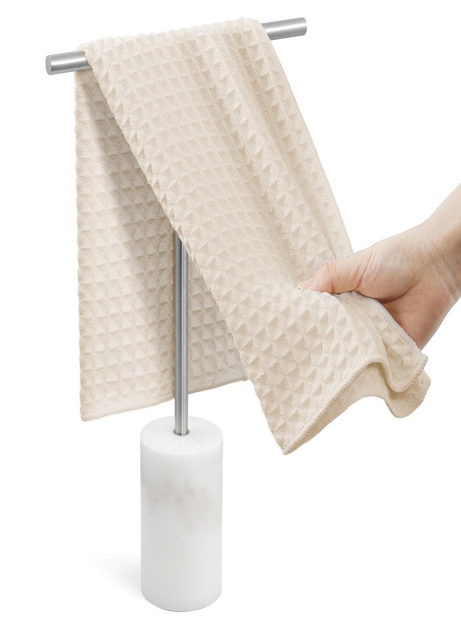 KES Countertop Towel Stand for Bathroom, Counter Top Towel Holder with Small Marble Base, T-Shape Hand Towel Holder Free Standing 18/8 Stainless Steel Space Saving Brushed Finish, BTH234S40-2 - Image 1