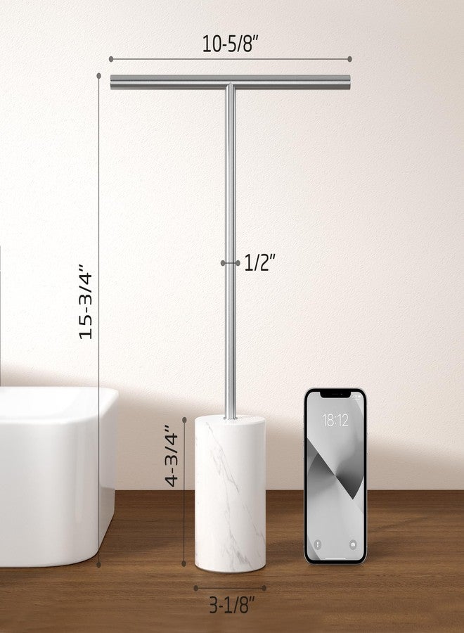 KES Countertop Towel Stand for Bathroom, Counter Top Towel Holder with Small Marble Base, T-Shape Hand Towel Holder Free Standing 18/8 Stainless Steel Space Saving Brushed Finish, BTH234S40-2 - Image 3